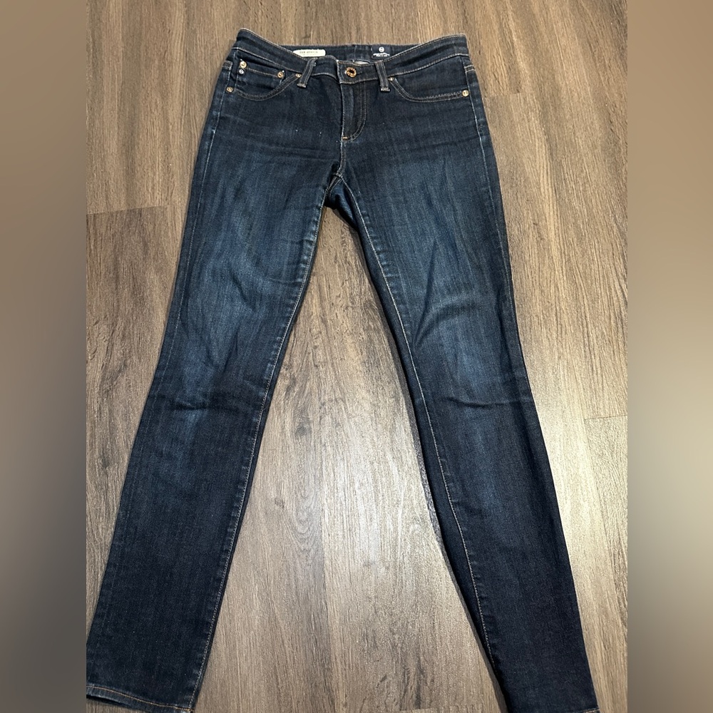 AG Adriano Goldschmied Stevie Slim Straight Jeans 27R Dark Wash